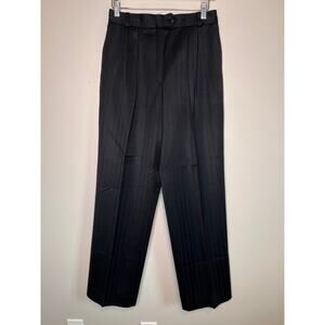 1980s ESCADA SRB Wool Black Stripes Old Money Mob Academic Dress Pants 42 28x30